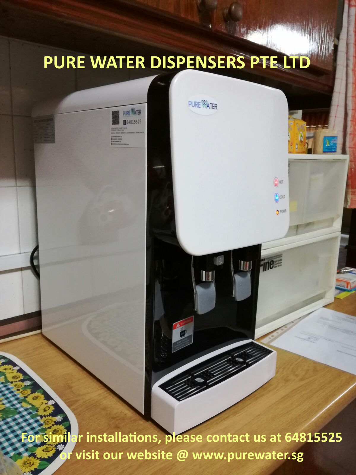 Hot and Cold Direct Pipe in Tabletop Water Dispenser PW 261